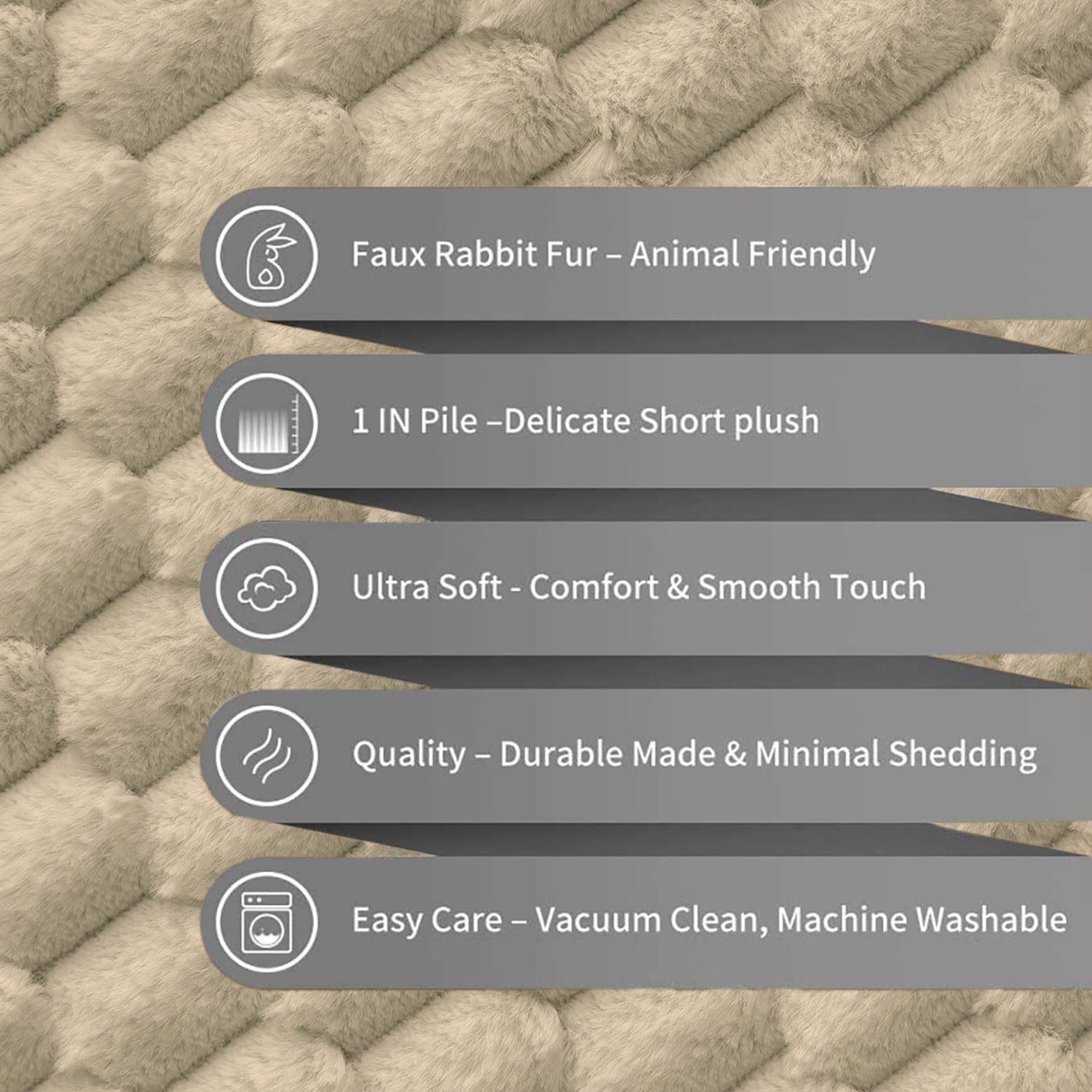 Cushion Cover Super Soft (16 x 16 Inch Beige)