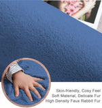 Rabbit Fur Soild Bath (Blue, 40x60 cm)