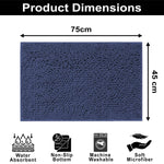Shaggy Chenille Bath Mat Extra Soft  (45x75 cm Navy)