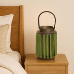 Hanging Bamboo Lamps ( 22x14x14 cm ) Green