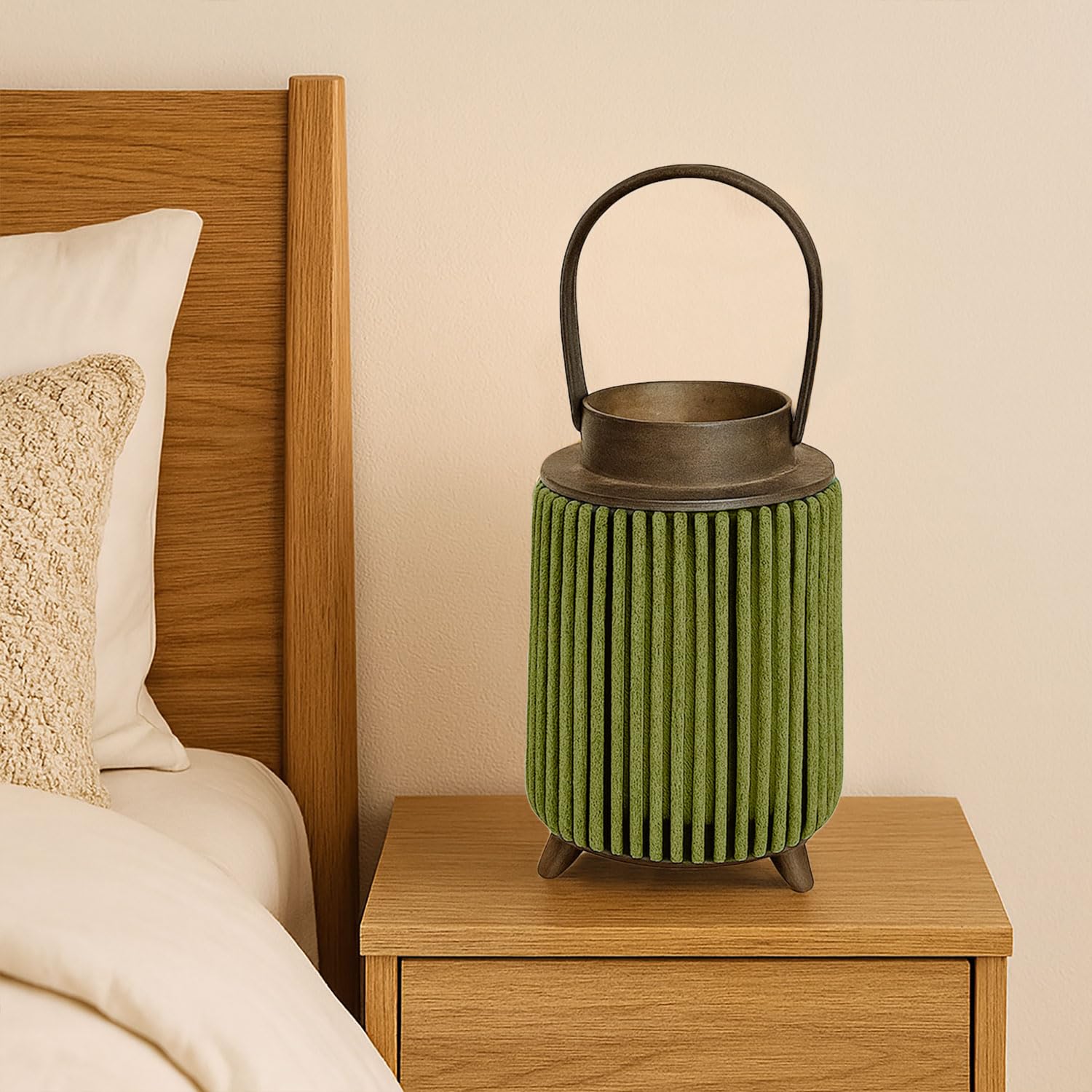 Hanging Bamboo Lamps ( 22x14x14 cm ) Green