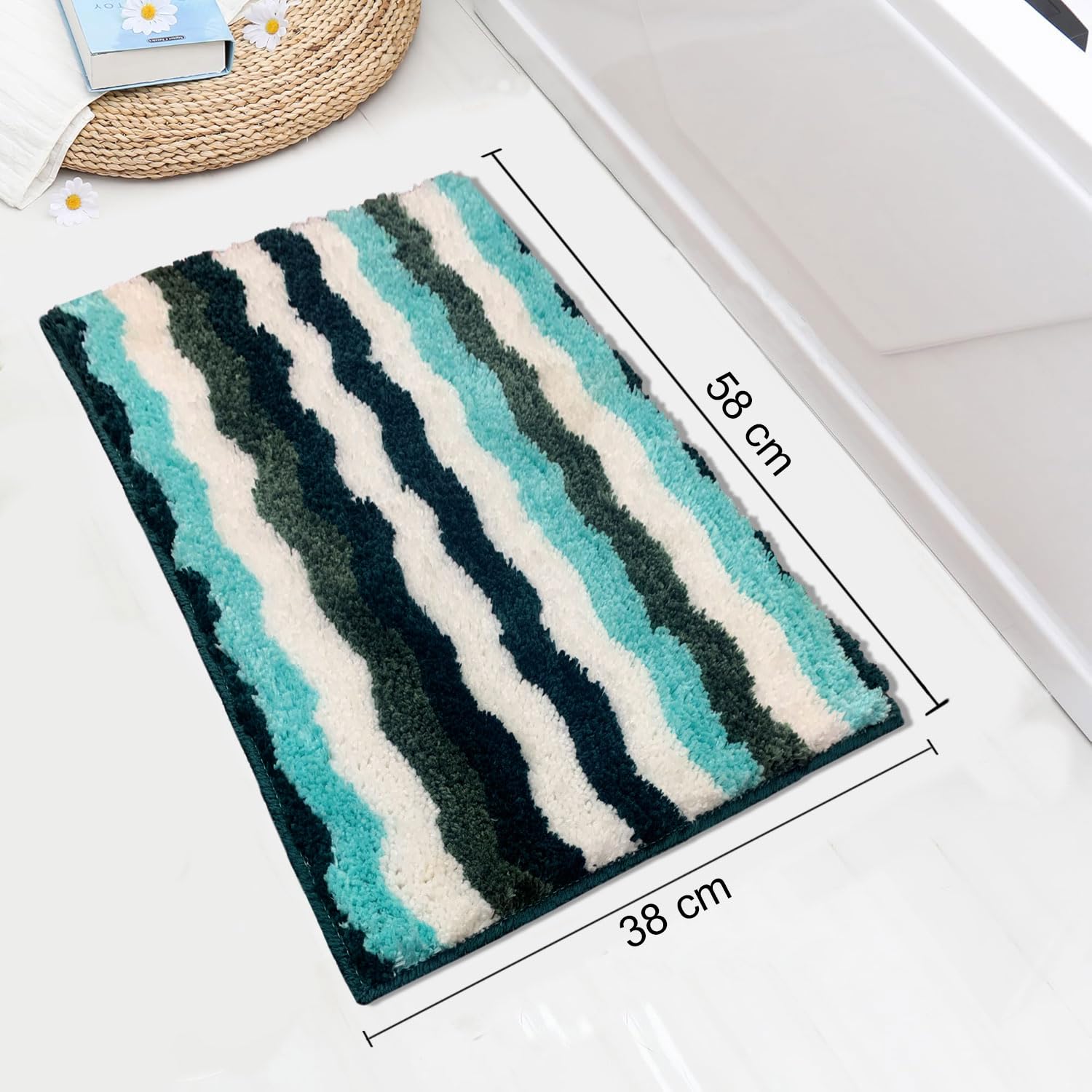 Birmingham Bathmat for Bathroom Pack of 2 (38x58 cm Turquish)