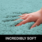 Newman Microfiber Shaggy Carpet for Living Room - 3x5 Ft, Aqua