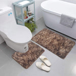 Hawaii Contour Rugs for Bathroom Set of 2(Rock brown, 45 x 75 Cm)