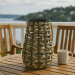 Bamboo Woven Lantern With Handle ( 32x20x20 cm ) Brown