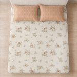 Double Bedsheet with 2 Pillow Covers 220 TC 100% Cotton Feel ( Cream , 90x100inch )