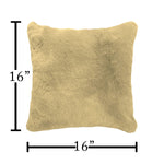 Cushion Cover rabbit fur Gold (16 inch x 16 inch) Pack of 2