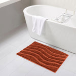 Bath Mat Classic Waves Microfiber 2200 GSM (40x60 cm, Rust)