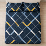 King Size Double Bedsheet with 2 Pillow Covers 220 TC 100% Premium Geo Lines Printed  90x100 inch