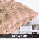 Rabbit Fur Bubble Cushion Cover (16x16 Inch Peach)