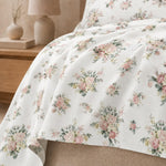 King Size Double Bedsheet with 2 Pillow Covers Premium Vintage Rose Posy Printed 90x100 inch