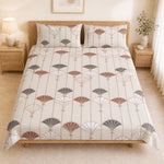 Double Bedsheet with 2 Pillow Covers Premium 240 TC 100% Cotton Feel ( King Size Beige & Brown 108x108 inch )