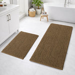 Chenille Microfiber Bath Mats Pack of 2 (45x75cm 60x120cm Chocolate)