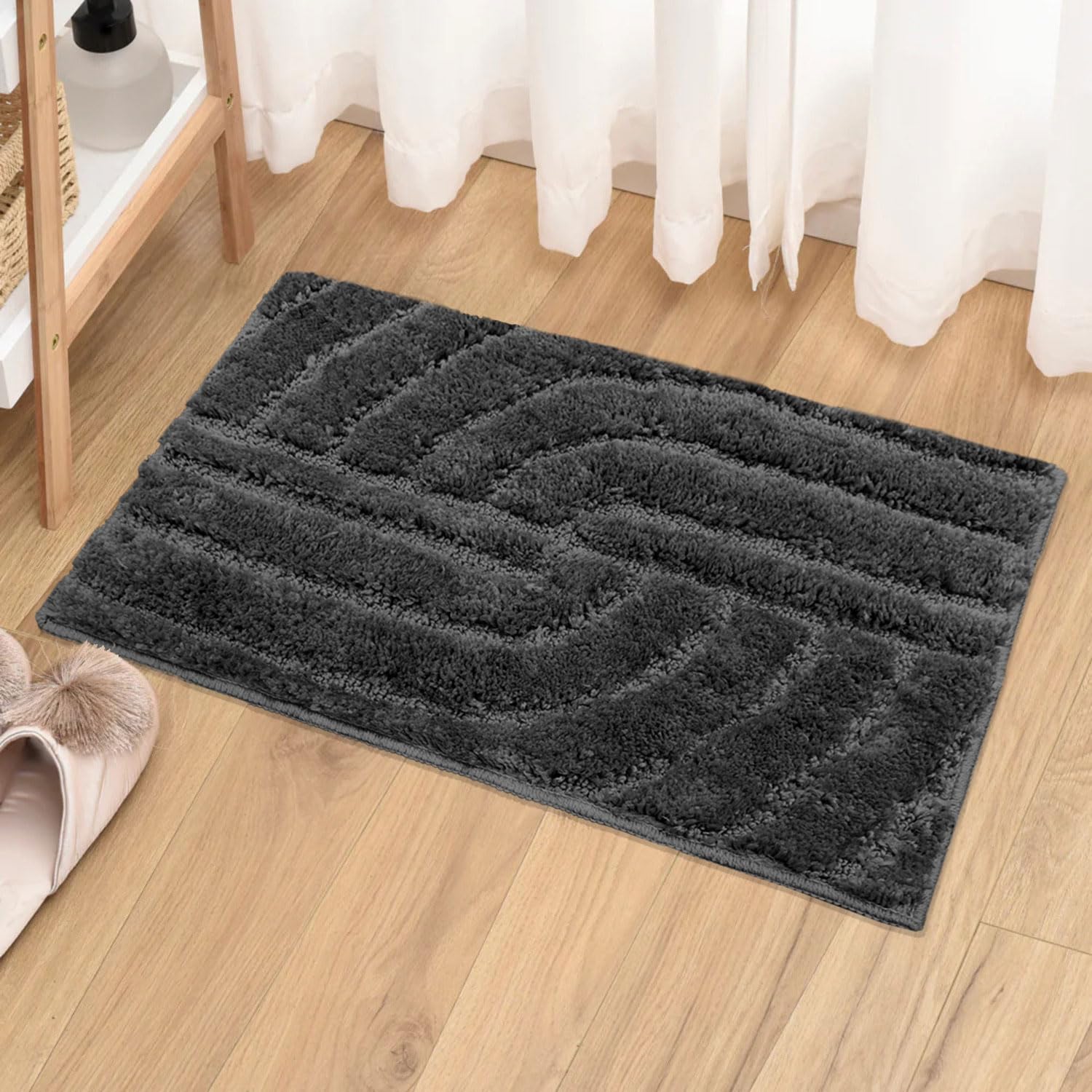 Scotland Maze Cut Bath Mat (38x58 cm, Silver)