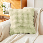 Rabbit Fur Bubble Cushion Cover (16x16 Inch Lime )