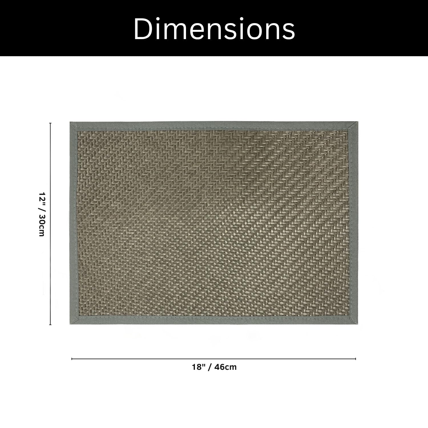Dining Table Placemat Set of 2 (30x45 CM Grey )