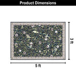 Polyester Printed Handmade Carpet Tropical (3X5 Feet Multicolour)