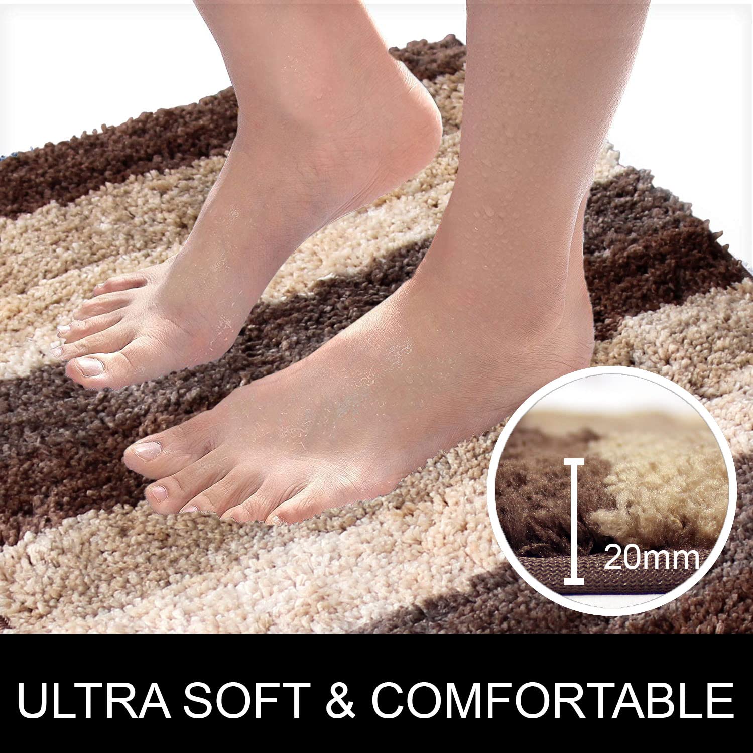 Jericho Bath Mat For Bathroom (40x60 cm, Amber)
