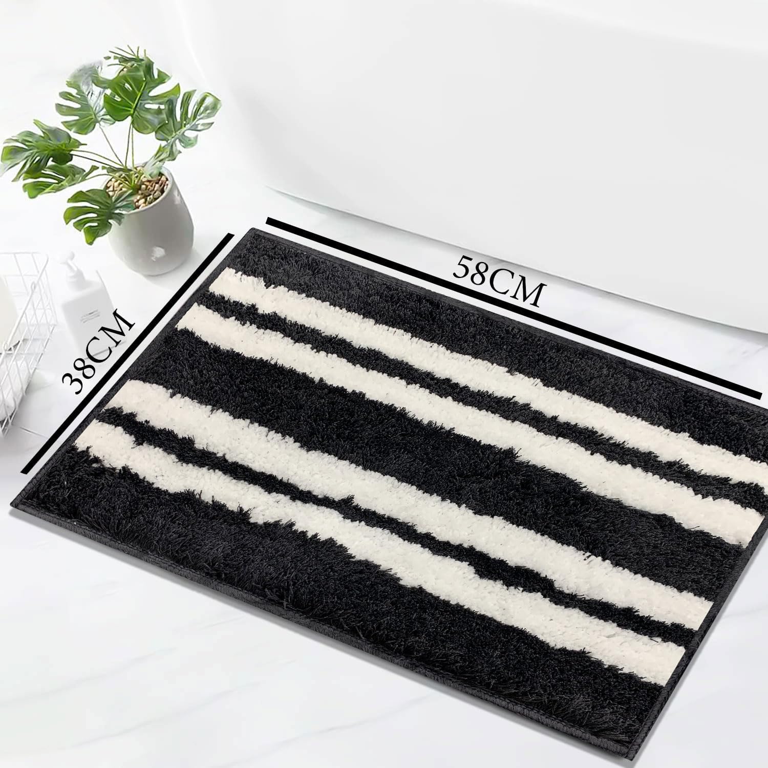 Florida Bath Mat 2200 GSM Pack of 2 (38x58 cm ,Anthra)