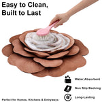 3D Bath Mat Rose Shaped Super Soft (Brown, 67x71 cm)