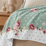 Double Bedsheet with 2 Pillow Covers 220 TC 100% Cotton Feel ( Sage , 90x100inch )
