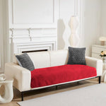 Rabbit Fur Sofa Cover 3 Seater and 2 Seater Universal 5 Seater (Maroon, 68x183-61x66 cm)