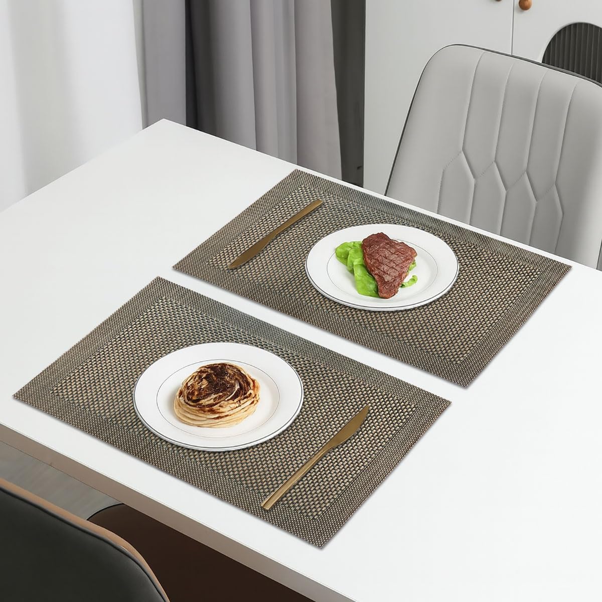 Dining Table Placemat Set of 2 (30x45 CM Brown )