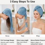 Microfibre Hair Towel Wrap for Women and Men ( 23x63.5 cm, Blue)
