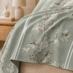 Double Bedsheet with 2 Pillow Covers Premium 240 TC 100% Cotton Feel ( King Size Green 108x108 inch )