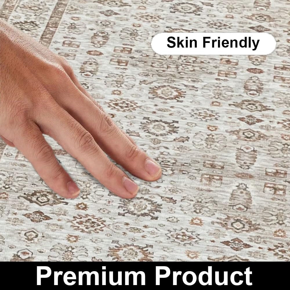 Polyester Golden Dusk Runner for Bedroom (2x5 Feet, Multicolor)
