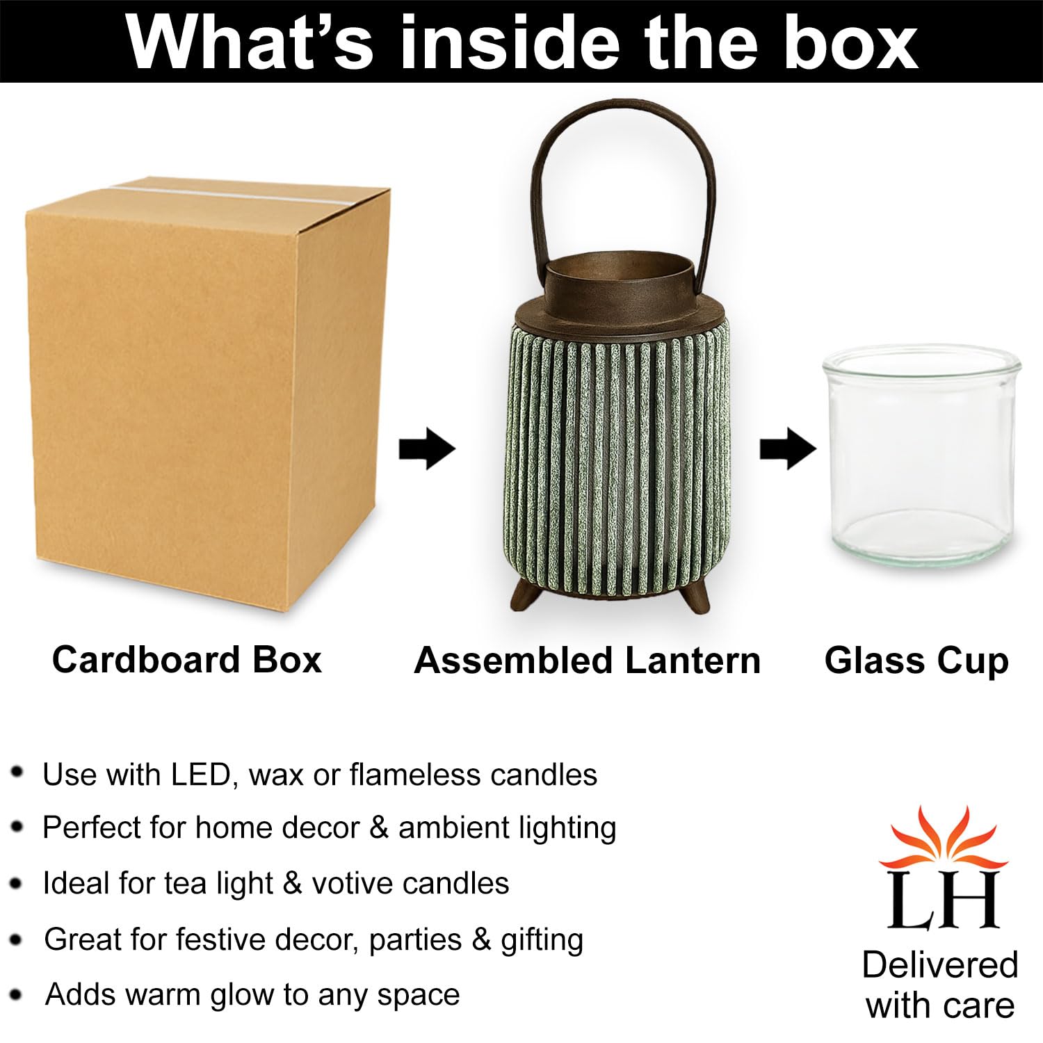 Bamboo Woven Lantern With Handle ( 26x17x17 cm ) Seige