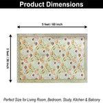 Polyester Floral Mist Carpet for Bedroom (3x5 Feet, Multicolor)