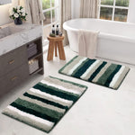Italia Combo Door Mats for Home Pack of 2 (40x60 cm, Hunter Green)