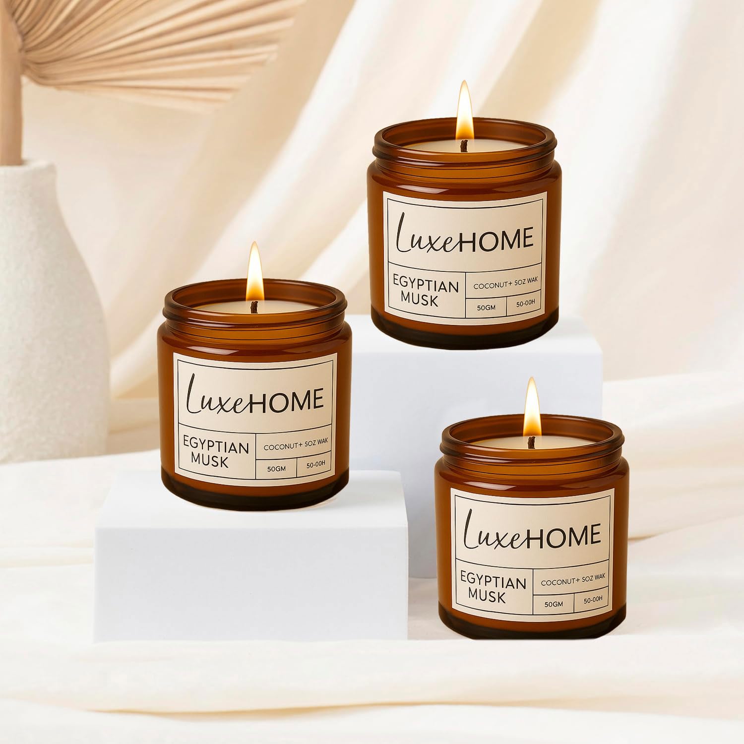 Scented Candles Set of 3 Pink