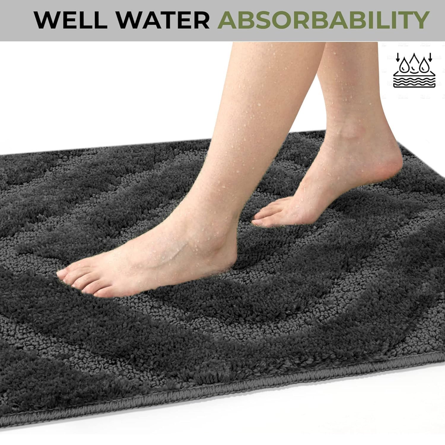 Scotland Diamond Bathmat Mat Pack Of 2 (38x58 cm, Silver)