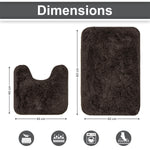 Marino Fur Contour Bath Mat (Cocoa 40x60 cm & 40x45)