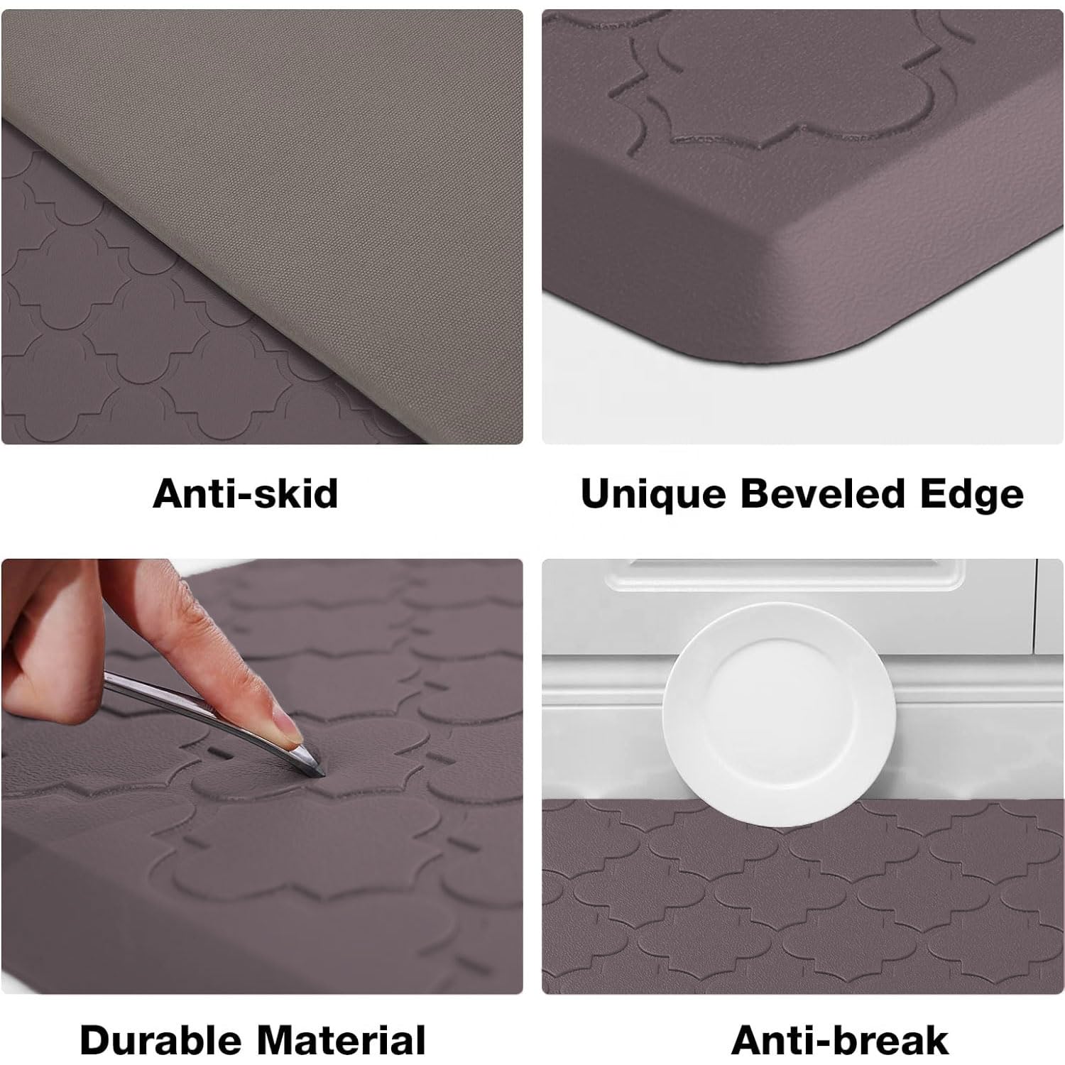 Jersey Diamond Anti-Fatigue  Kitchen Mat (45x75 cm,Coffee)