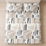 Double Bedsheet with 2 Pillow Covers 220 TC 100% Cotton Feel King Size ( Beige 90x100 inch )