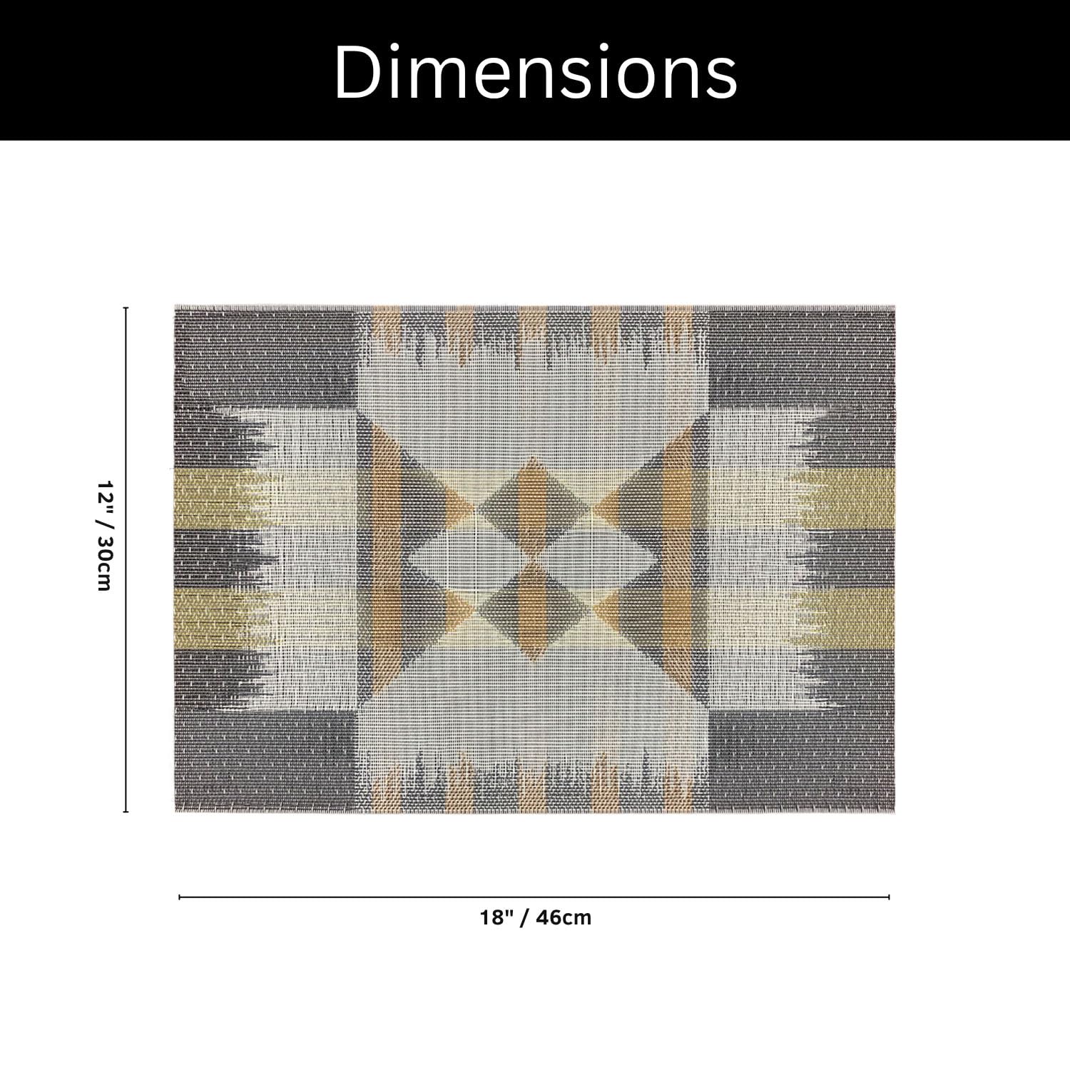 Cross Design Placemat for Dining Table Set of 2(30x45 CM Black)
