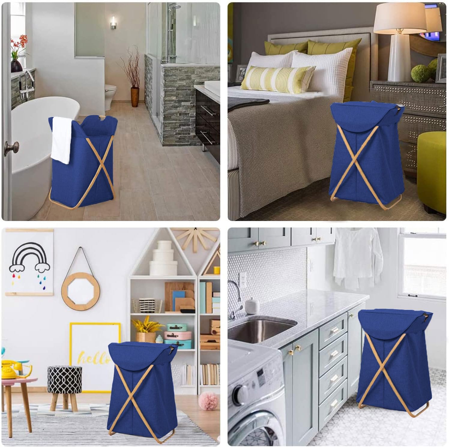 Laundry Basket for Clothes (40x70 cm, Navy Blue)