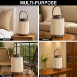 Hanging  Bamboo Lamps ( 26x17x17 cm ) Beige