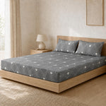 King Size Double Bedsheet with 2 Pillow Covers Premium Premium Diamond Line Printed 108x108 inch