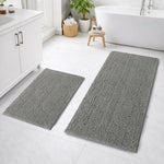 Chenille Microfiber Bath Mats Pack of 2 (45x75cm 60x120cm Grey)