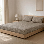 King Size Double Bedsheet with 2 Pillow Covers Premium Geometric Maze Printed 108x108inch