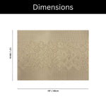 Luxe Home International PVC Vinyl Wave Design Placemat ST10002TH – Heat Resistant, Wipe Clean, Anti-Skid Table Mats for Dining Table, Kitchen & Home Decor (30x45 CM Gold Set of 6)