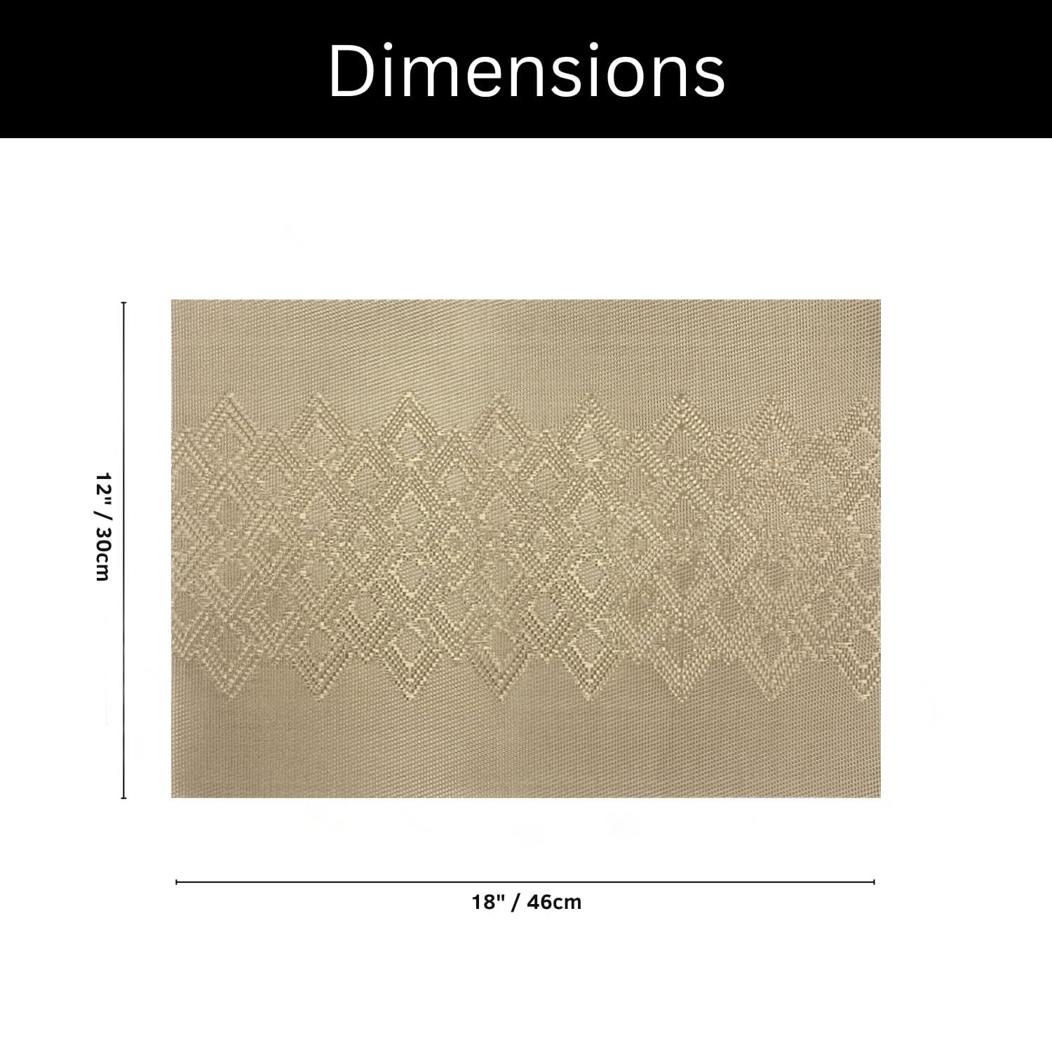 Luxe Home International PVC Vinyl Wave Design Placemat ST10002TH – Heat Resistant, Wipe Clean, Anti-Skid Table Mats for Dining Table, Kitchen & Home Decor (30x45 CM Gold Set of 4)
