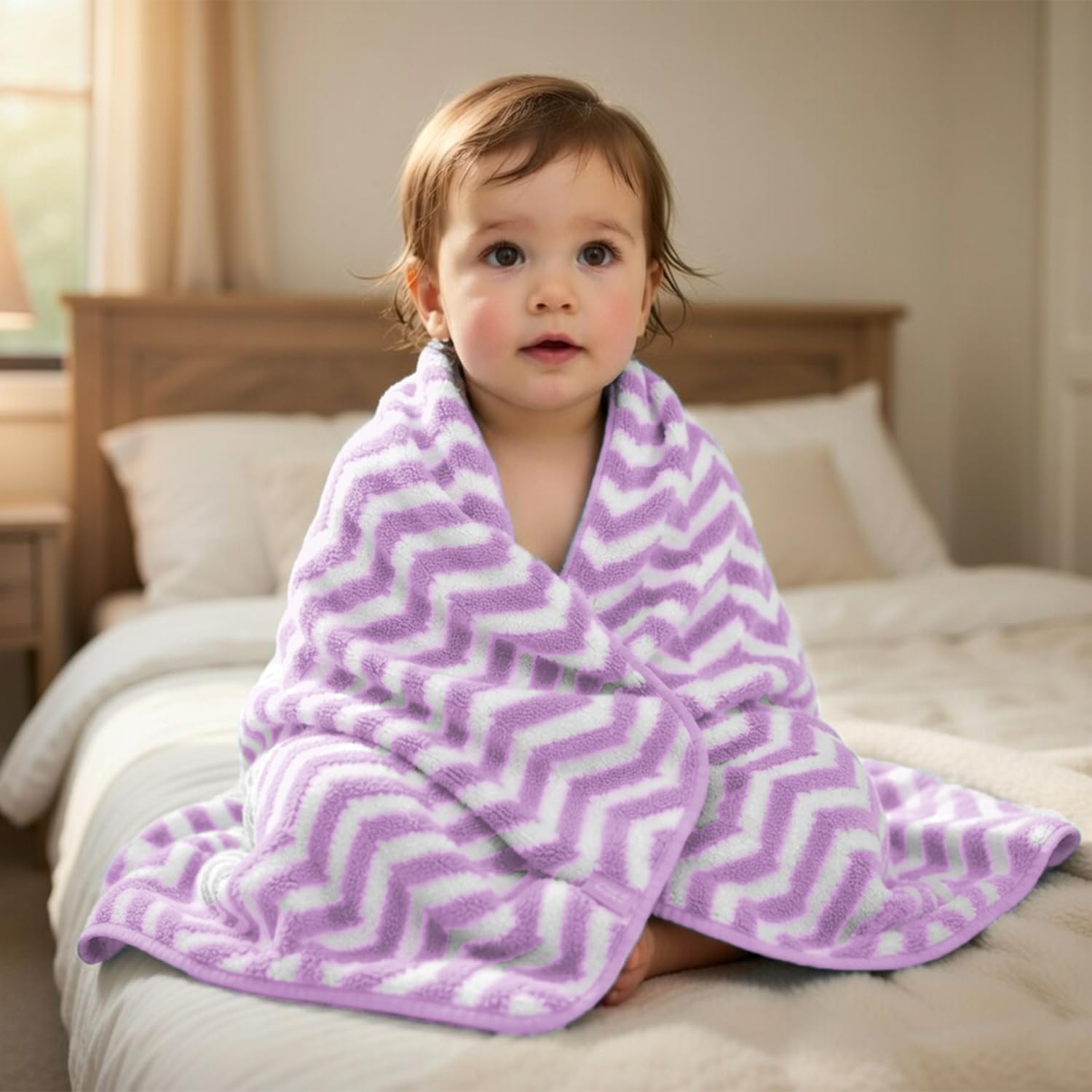 Microfibre Bath Towel for Kids Boys Girls ( 70x132cm , Lavender )
