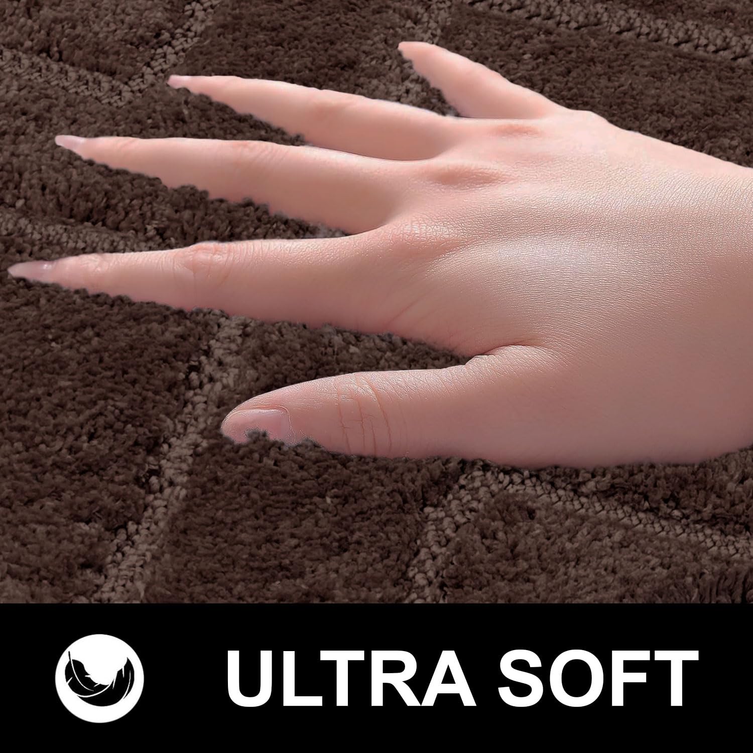 Bath Mat Classic Diamond Microfiber 2200 GSM (40x60 cm, Chocolate )