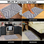 Kyoto Maze Bath Mat Bathroom (40x60 cm, Grey)