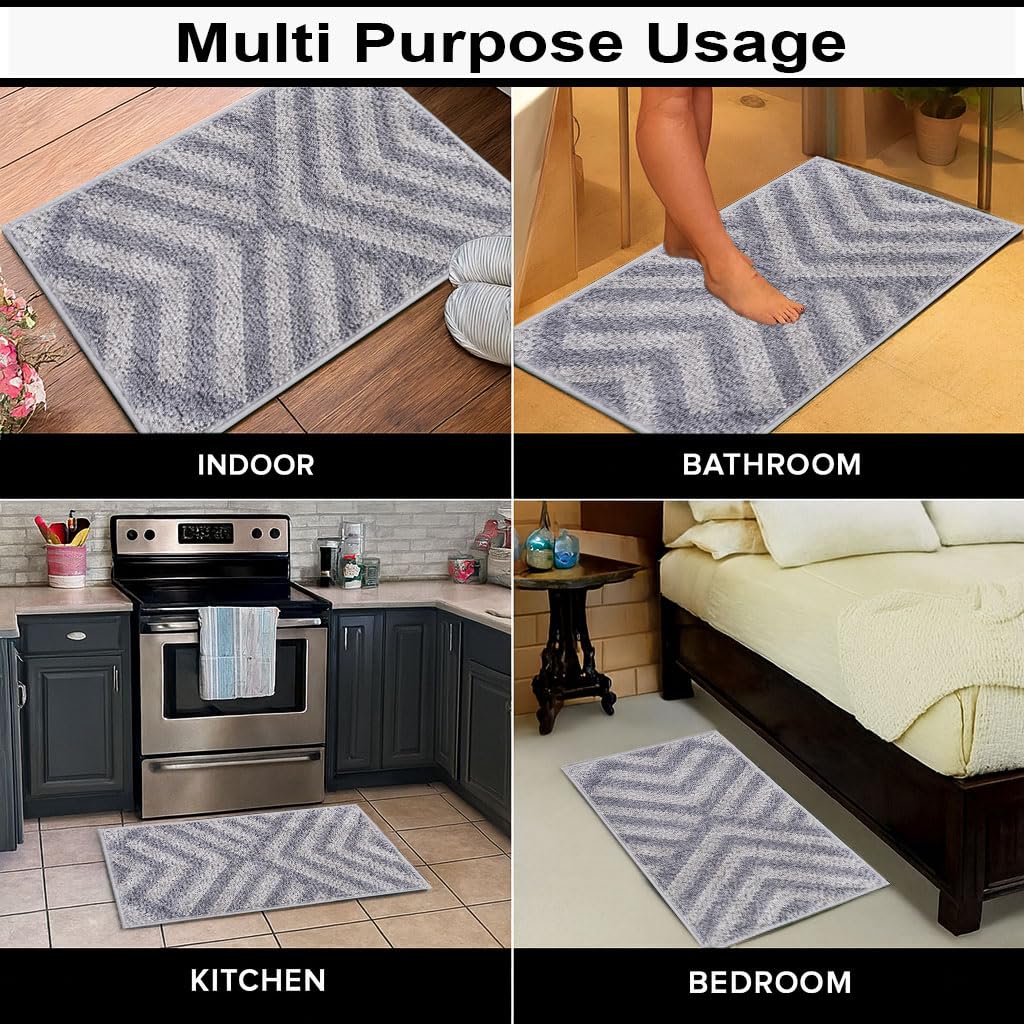 Kyoto Maze Bath Mat Bathroom (40x60 cm, Grey)
